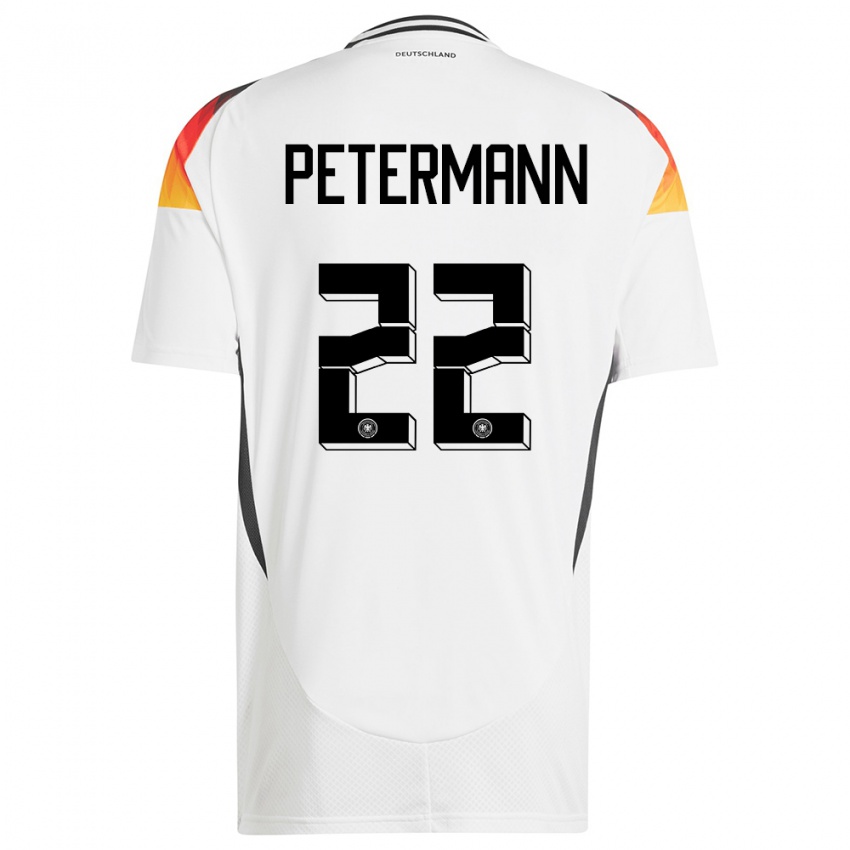 Niño Camiseta Alemania Lena Petermann #22 Blanco 1ª Equipación 24-26 La Camisa Chile