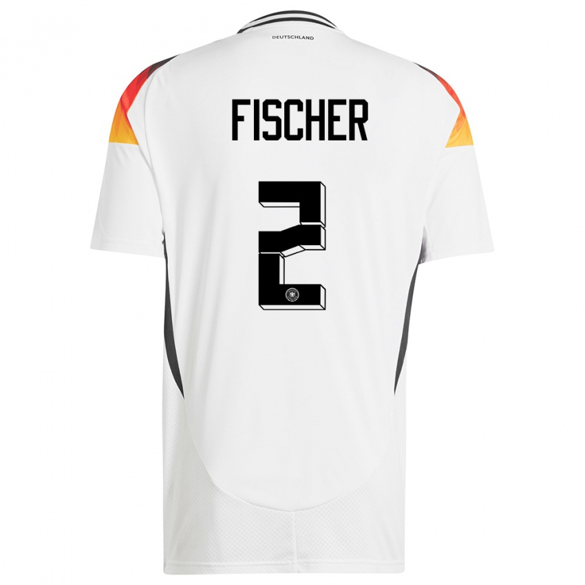 Niño Camiseta Alemania Kilian Fischer #2 Blanco 1ª Equipación 24-26 La Camisa Chile