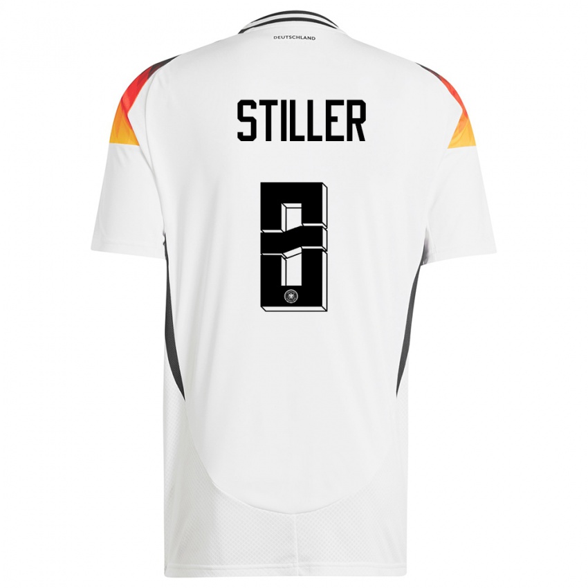 Niño Camiseta Alemania Angelo Stiller #8 Blanco 1ª Equipación 24-26 La Camisa Chile