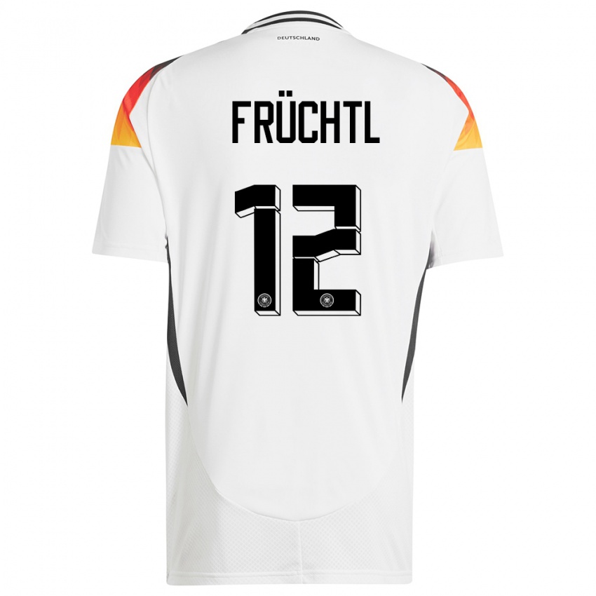 Niño Camiseta Alemania Christian Fruchtl #12 Blanco 1ª Equipación 24-26 La Camisa Chile