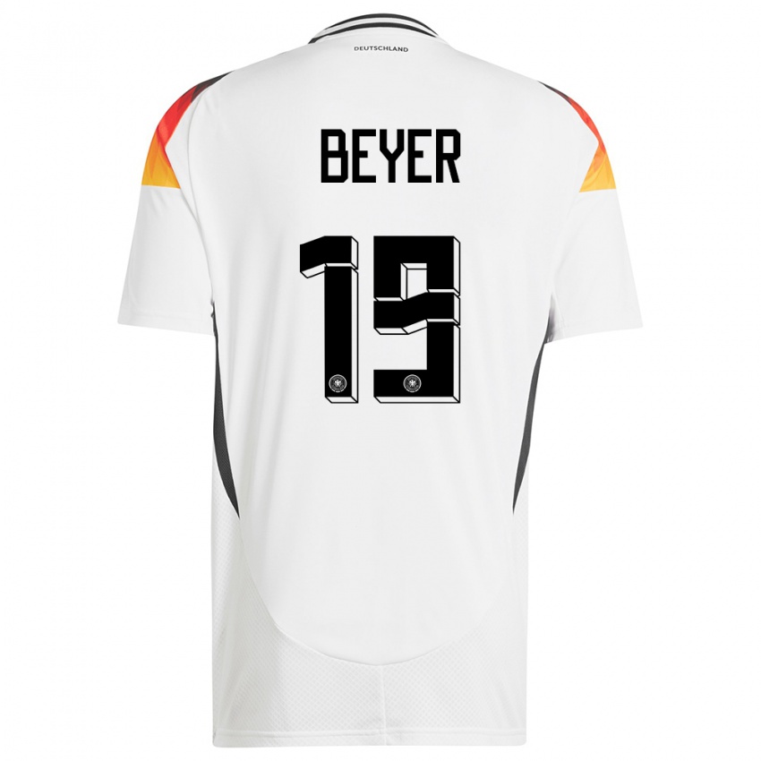 Niño Camiseta Alemania Jordan Beyer #19 Blanco 1ª Equipación 24-26 La Camisa Chile