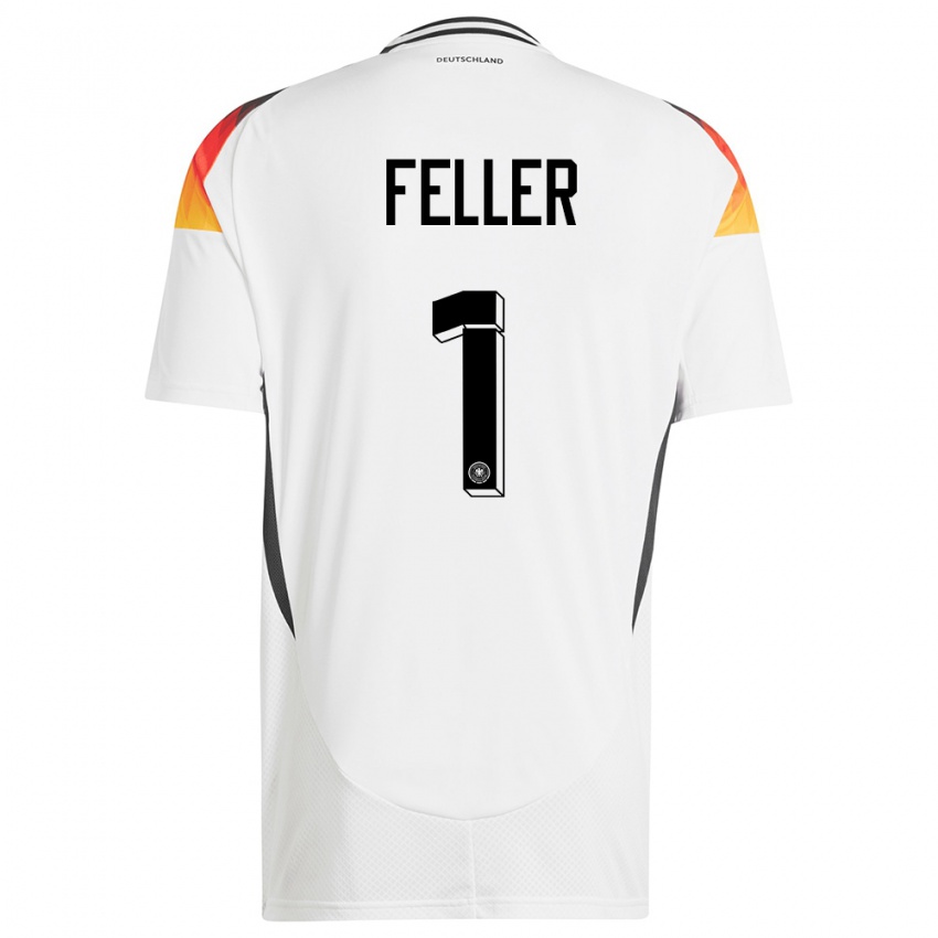 Niño Camiseta Alemania Frank Feller #1 Blanco 1ª Equipación 24-26 La Camisa Chile