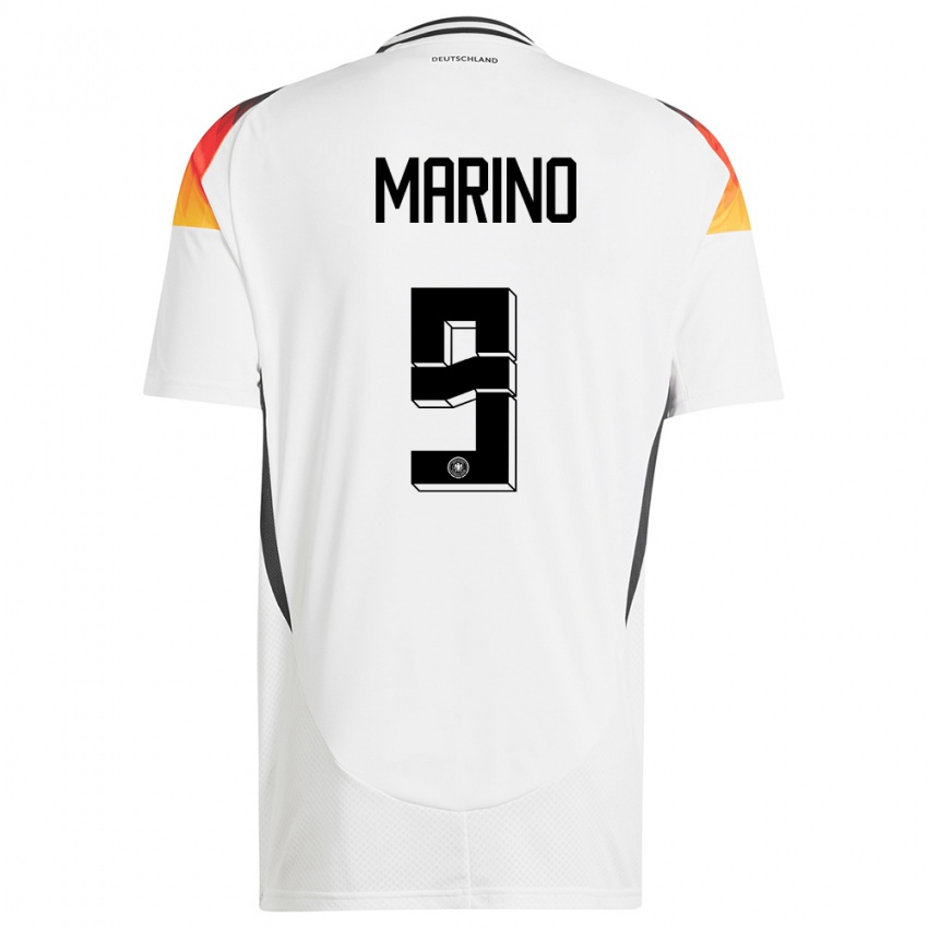 Niño Camiseta Alemania Stefano Marino #9 Blanco 1ª Equipación 24-26 La Camisa Chile