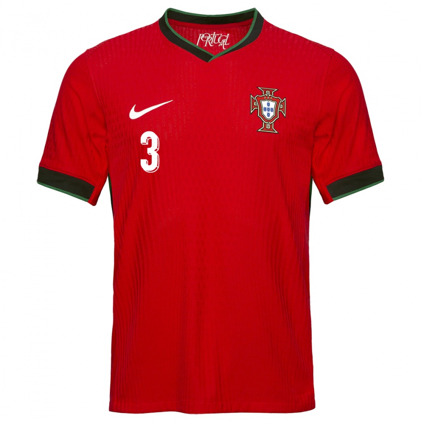 Niño Camiseta Portugal Pepe #3 Rojo 1ª Equipación 24-26 La Camisa Chile