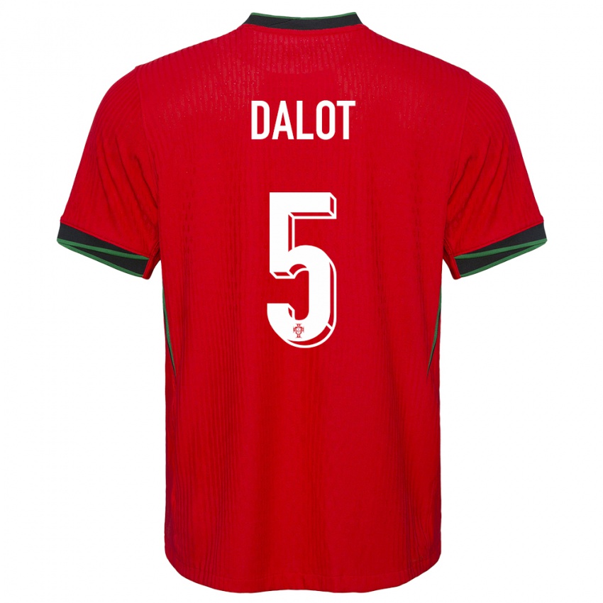 Niño Camiseta Portugal Diogo Dalot #5 Rojo 1ª Equipación 24-26 La Camisa Chile