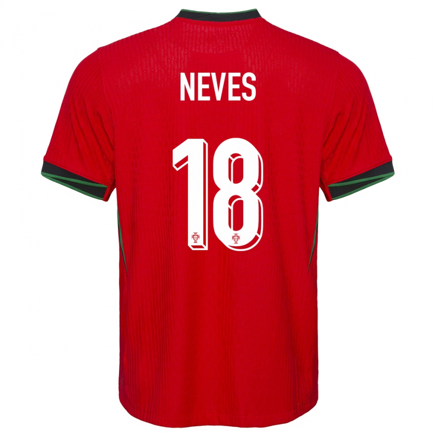 Niño Camiseta Portugal Ruben Neves #18 Rojo 1ª Equipación 24-26 La Camisa Chile