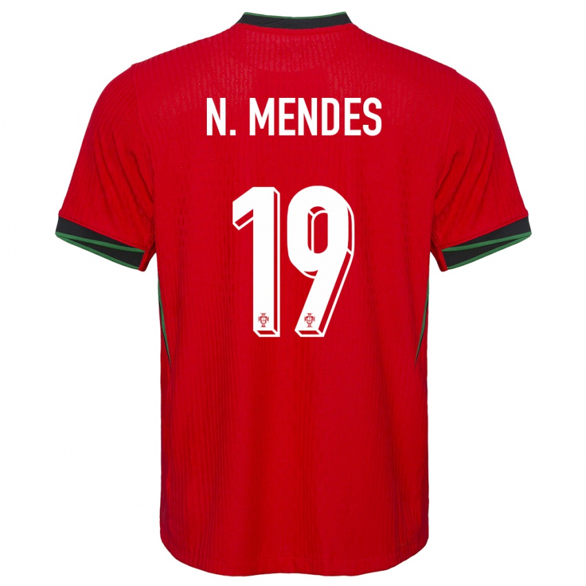 Niño Camiseta Portugal Nuno Mendes #19 Rojo 1ª Equipación 24-26 La Camisa Chile