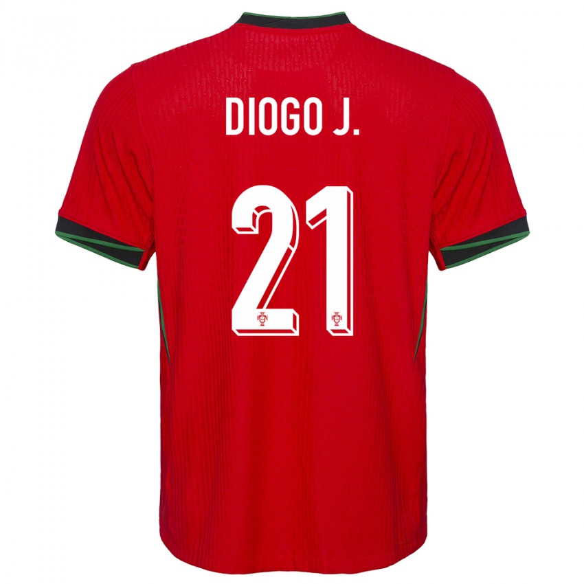 Niño Camiseta Portugal Diogo Jota #21 Rojo 1ª Equipación 24-26 La Camisa Chile