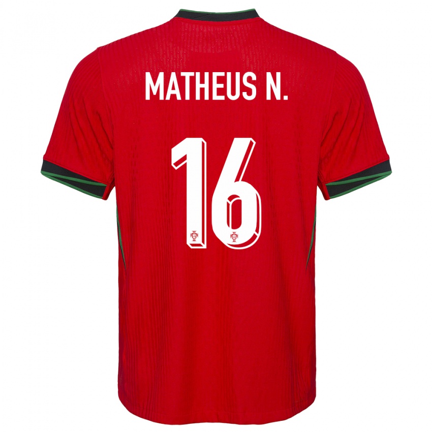 Niño Camiseta Portugal Matheus Nunes #16 Rojo 1ª Equipación 24-26 La Camisa Chile