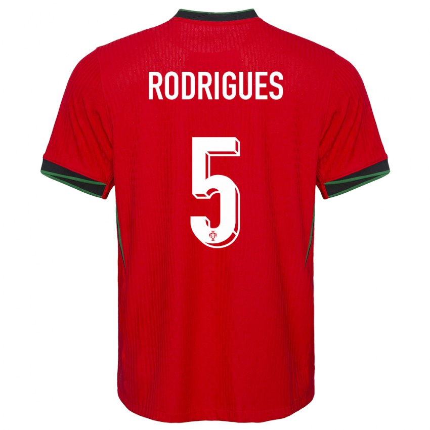 Niño Camiseta Portugal Rafael Rodrigues #5 Rojo 1ª Equipación 24-26 La Camisa Chile