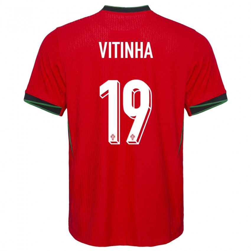 Niño Camiseta Portugal Vitinha #19 Rojo 1ª Equipación 24-26 La Camisa Chile