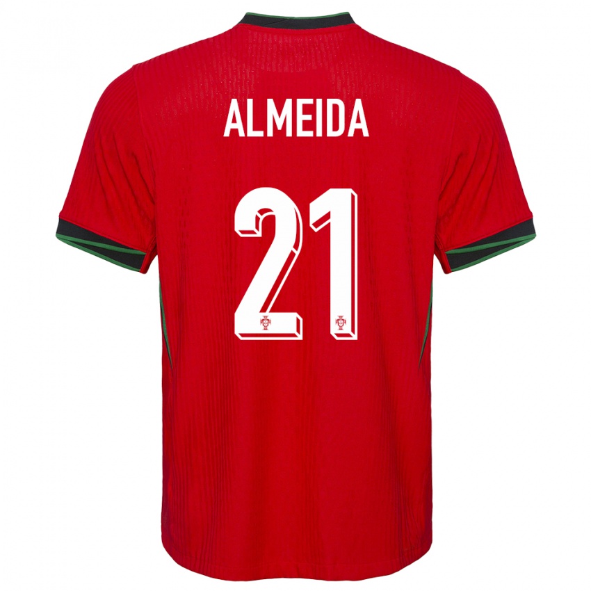 Niño Camiseta Portugal Andre Almeida #21 Rojo 1ª Equipación 24-26 La Camisa Chile