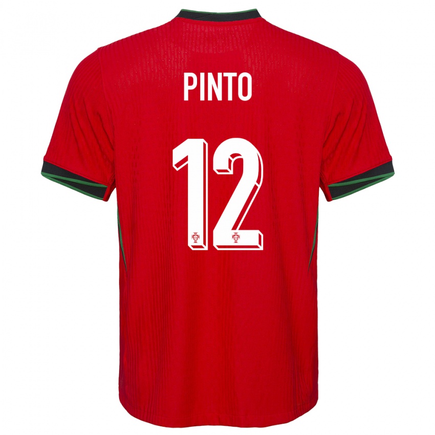 Niño Camiseta Portugal Diogo Pinto #12 Rojo 1ª Equipación 24-26 La Camisa Chile