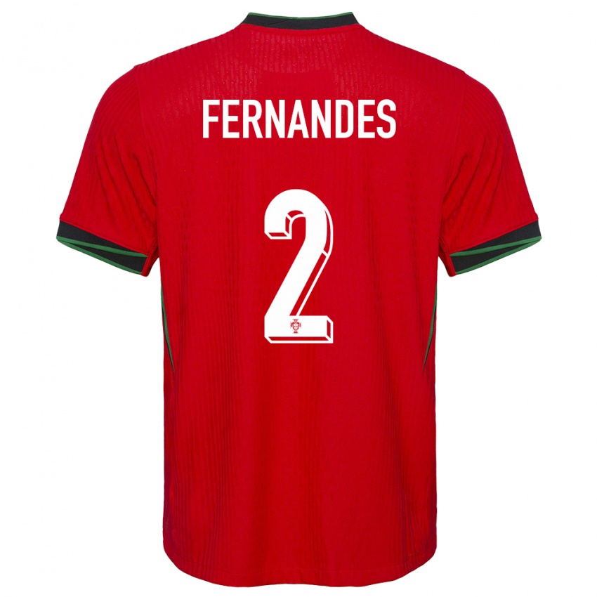 Niño Camiseta Portugal Martim Fernandes #2 Rojo 1ª Equipación 24-26 La Camisa Chile