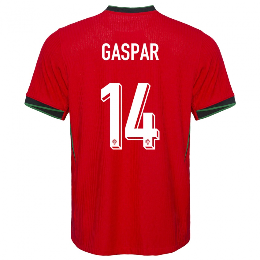 Niño Camiseta Portugal Guilherme Gaspar #14 Rojo 1ª Equipación 24-26 La Camisa Chile