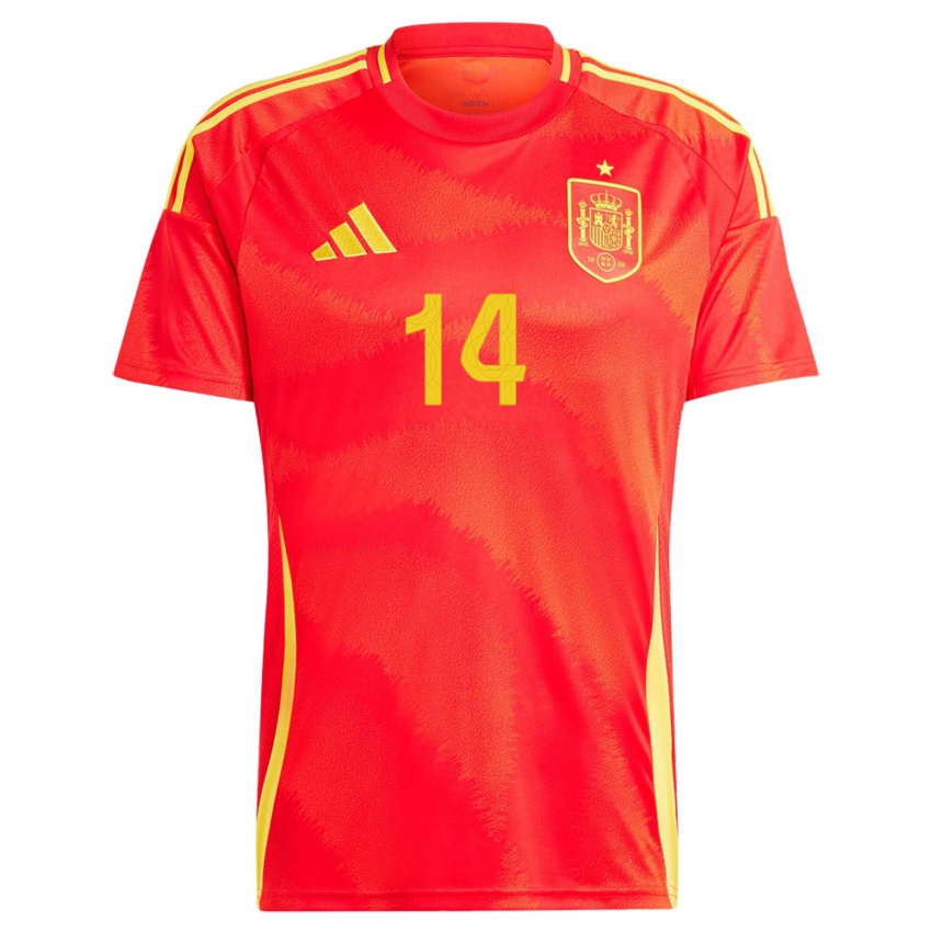 Niño Camiseta España Rafel Obrador #14 Rojo 1ª Equipación 24-26 La Camisa Chile