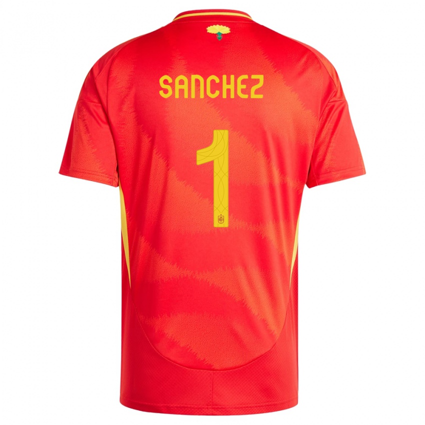 Niño Camiseta España Robert Sanchez #1 Rojo 1ª Equipación 24-26 La Camisa Chile