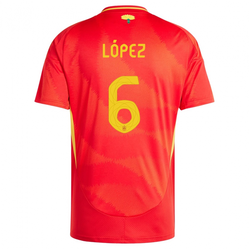 Niño Camiseta España Maitane Lopez #6 Rojo 1ª Equipación 24-26 La Camisa Chile