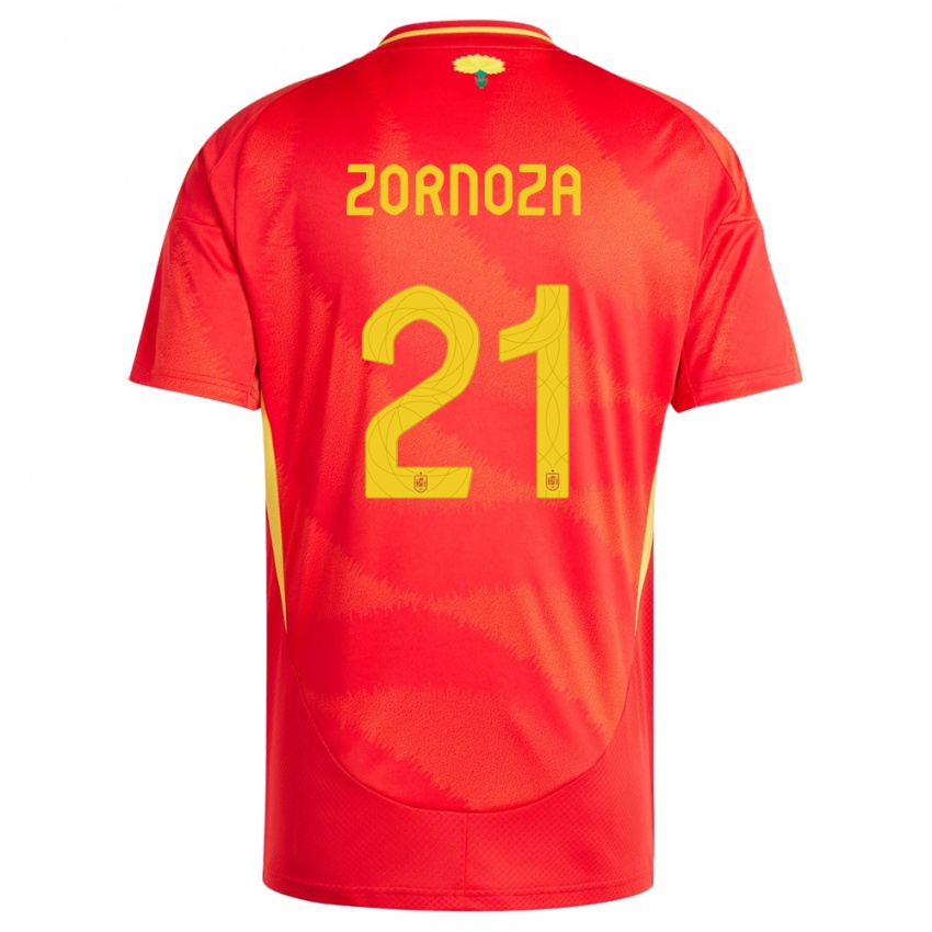 Niño Camiseta España Claudia Zornoza #21 Rojo 1ª Equipación 24-26 La Camisa Chile