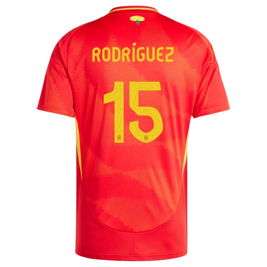 Niño Camiseta España Dani Rodriguez #15 Rojo 1ª Equipación 24-26 La Camisa Chile