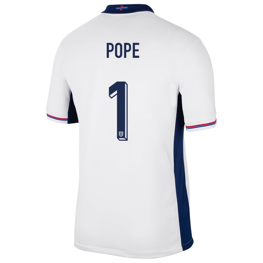 Niño Camiseta Inglaterra Nick Pope #1 Blanco 1ª Equipación 24-26 La Camisa Chile