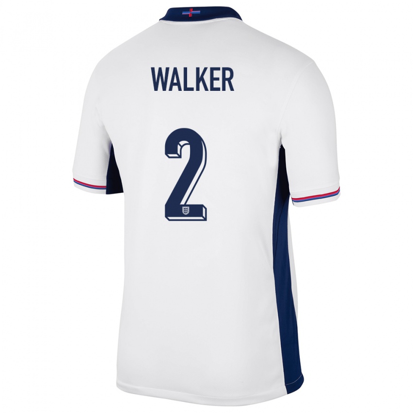 Niño Camiseta Inglaterra Kyle Walker #2 Blanco 1ª Equipación 24-26 La Camisa Chile