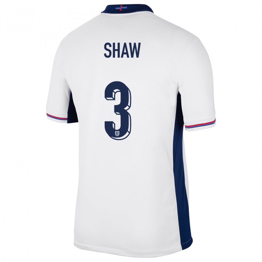 Niño Camiseta Inglaterra Luke Shaw #3 Blanco 1ª Equipación 24-26 La Camisa Chile