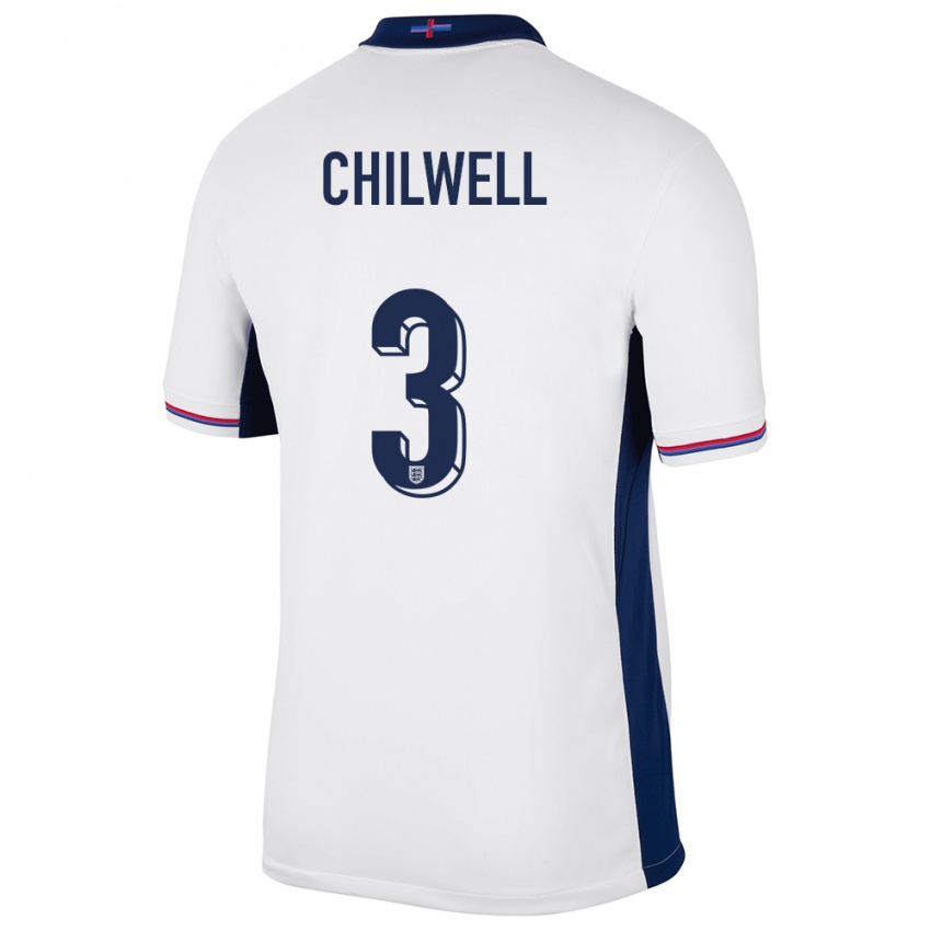 Niño Camiseta Inglaterra Ben Chilwell #3 Blanco 1ª Equipación 24-26 La Camisa Chile