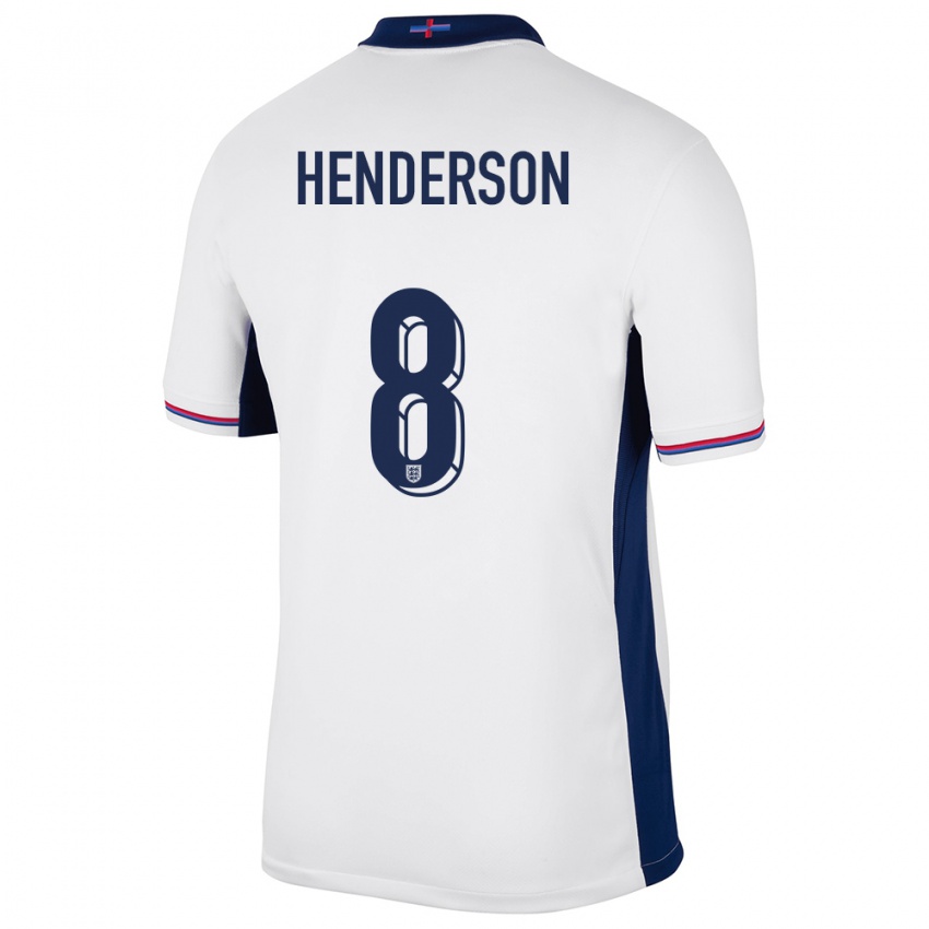 Niño Camiseta Inglaterra Jordan Henderson #8 Blanco 1ª Equipación 24-26 La Camisa Chile