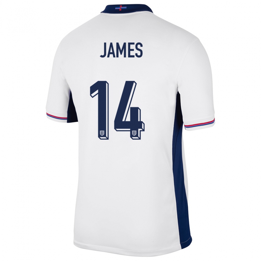 Niño Camiseta Inglaterra Reece James #14 Blanco 1ª Equipación 24-26 La Camisa Chile