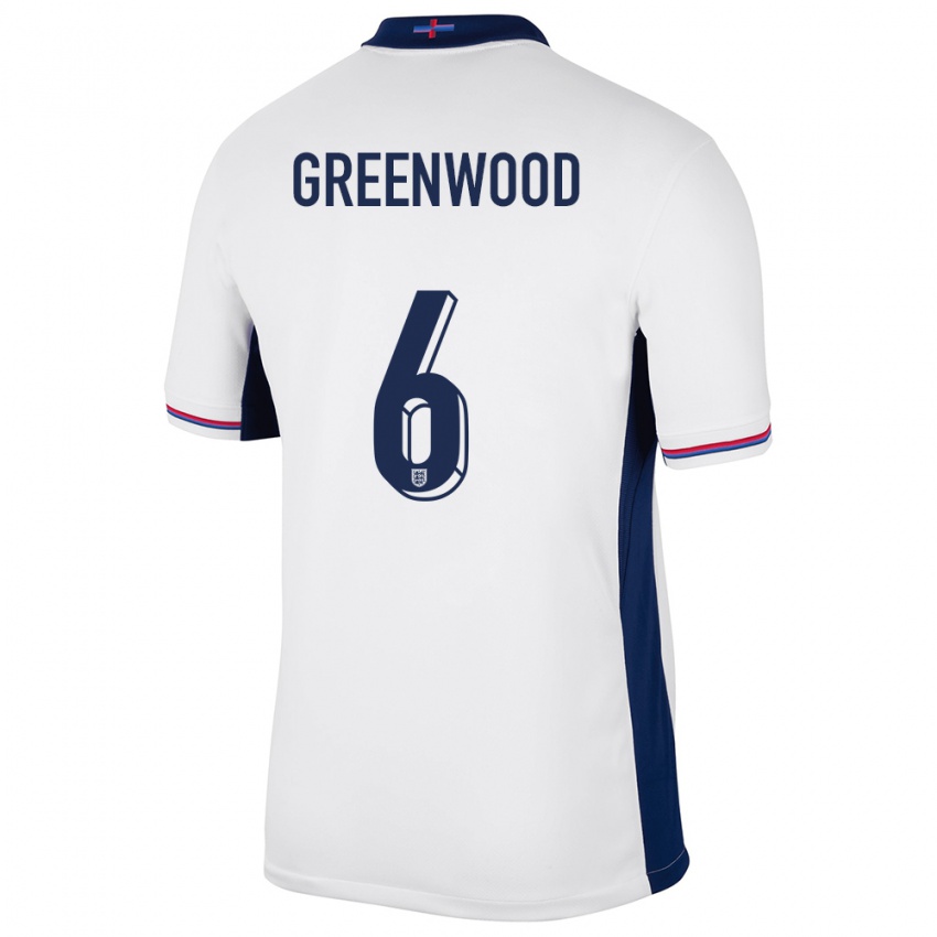 Niño Camiseta Inglaterra Alex Greenwood #6 Blanco 1ª Equipación 24-26 La Camisa Chile