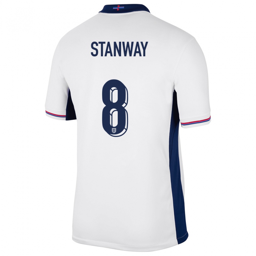 Niño Camiseta Inglaterra Georgia Stanway #8 Blanco 1ª Equipación 24-26 La Camisa Chile