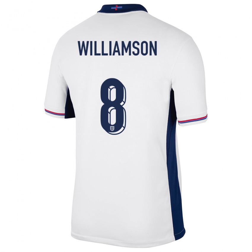 Niño Camiseta Inglaterra Leah Williamson #8 Blanco 1ª Equipación 24-26 La Camisa Chile