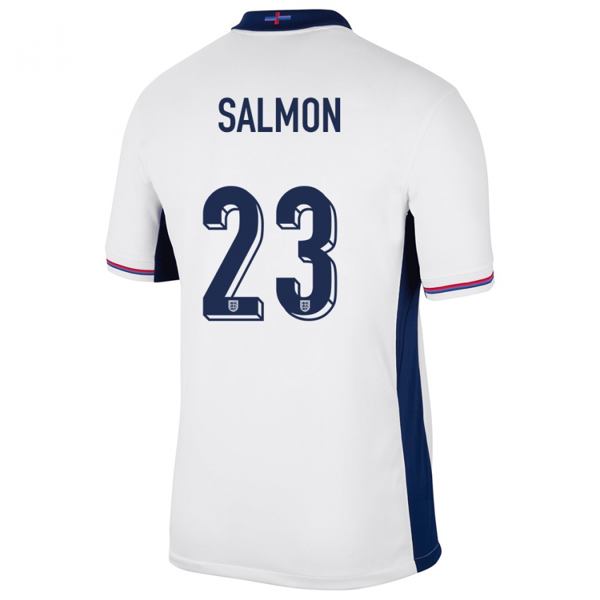 Niño Camiseta Inglaterra Ebony Salmon #23 Blanco 1ª Equipación 24-26 La Camisa Chile