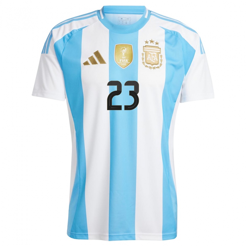 Niño Camiseta Argentina Emiliano Martinez #23 Blanco Azul 1ª Equipación 24-26 La Camisa Chile