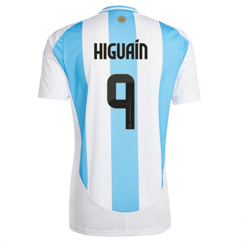 Niño Camiseta Argentina Gonzalo Higuain #9 Blanco Azul 1ª Equipación 24-26 La Camisa Chile