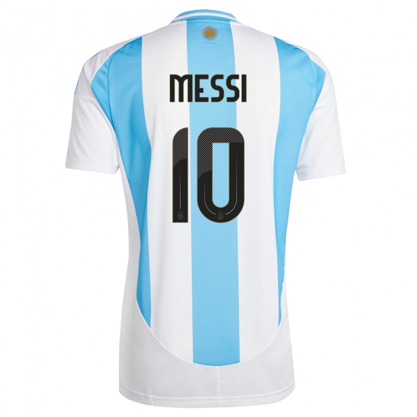 Niño Camiseta Argentina Lionel Messi #10 Blanco Azul 1ª Equipación 24-26 La Camisa Chile