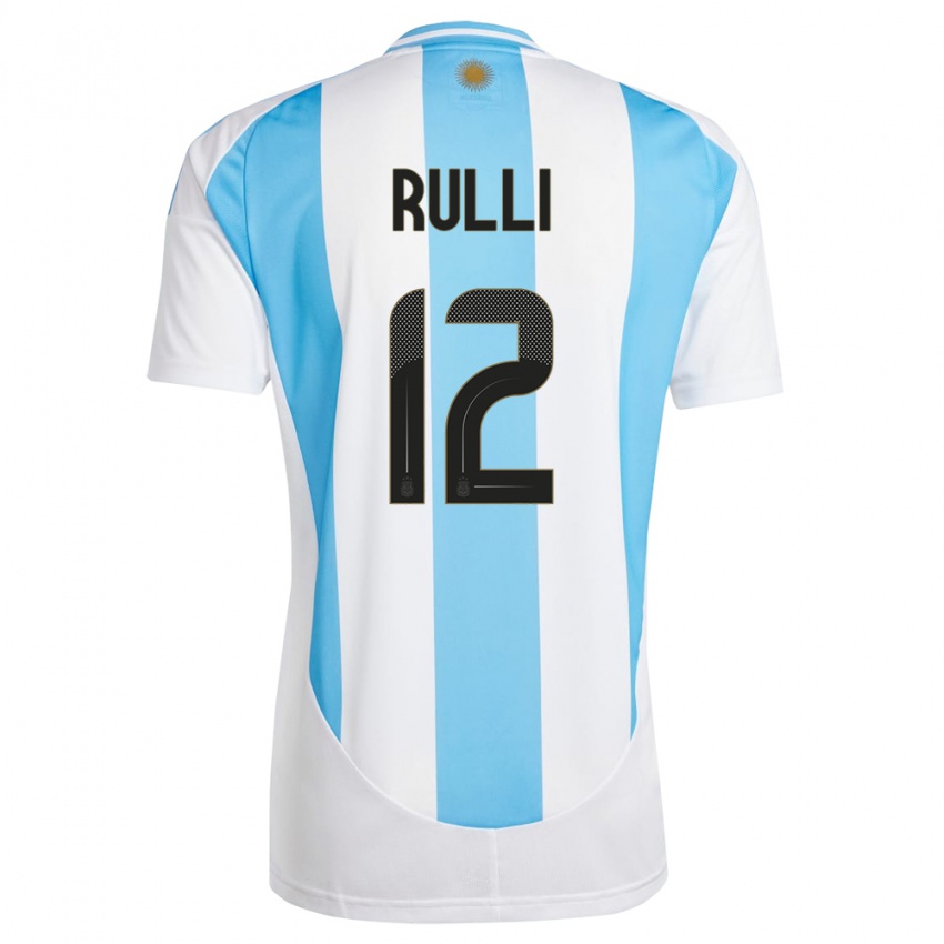 Niño Camiseta Argentina Geronimo Rulli #12 Blanco Azul 1ª Equipación 24-26 La Camisa Chile