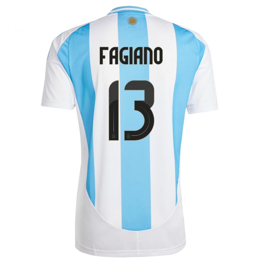 Niño Camiseta Argentina Paloma Fagiano #13 Blanco Azul 1ª Equipación 24-26 La Camisa Chile