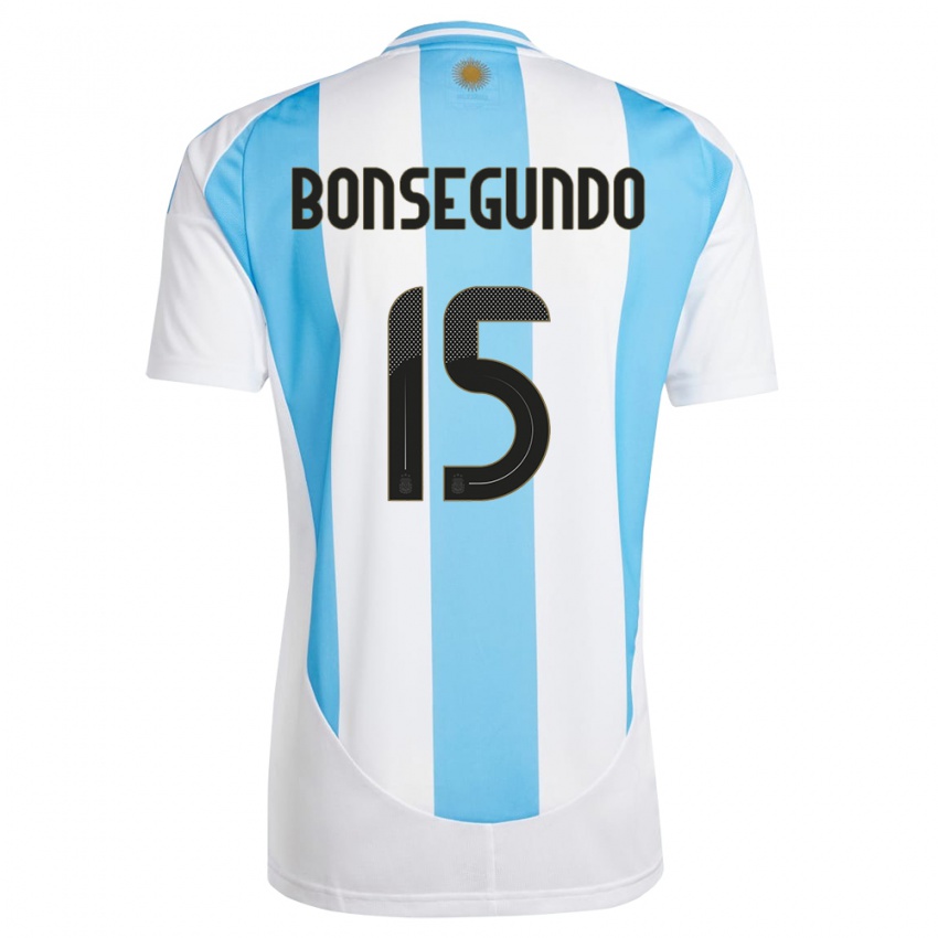 Niño Camiseta Argentina Florencia Bonsegundo #15 Blanco Azul 1ª Equipación 24-26 La Camisa Chile