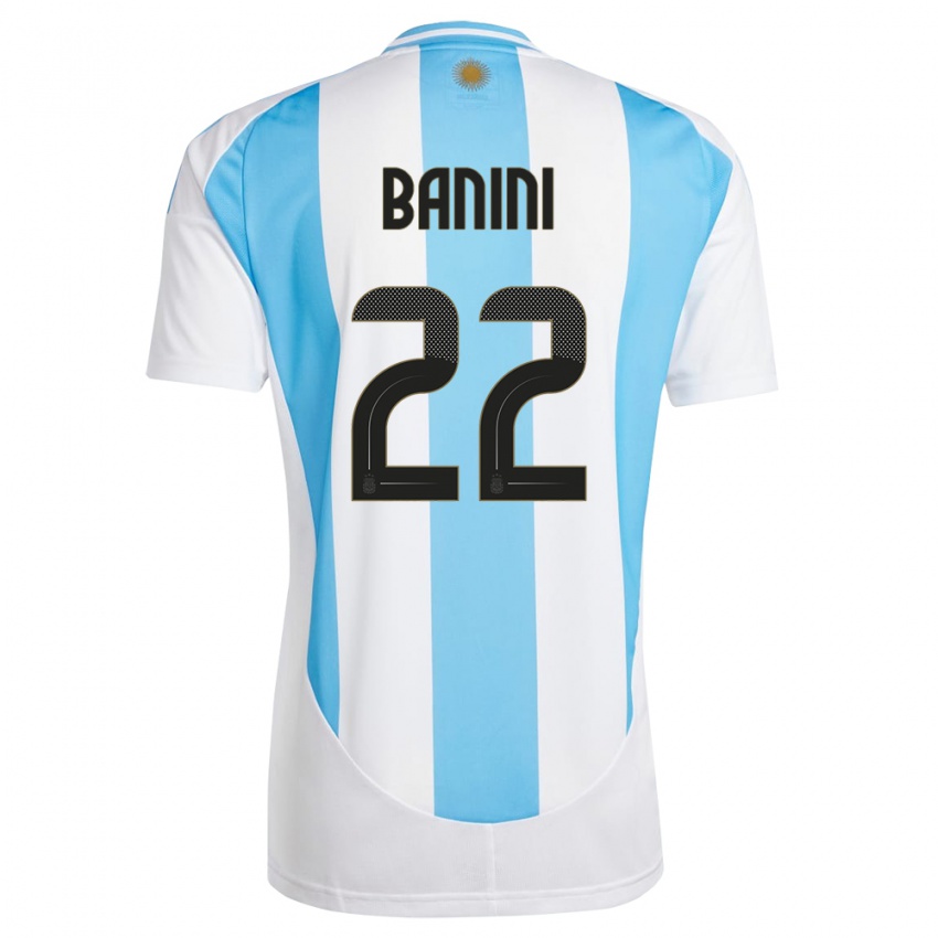 Niño Camiseta Argentina Estefania Banini #22 Blanco Azul 1ª Equipación 24-26 La Camisa Chile