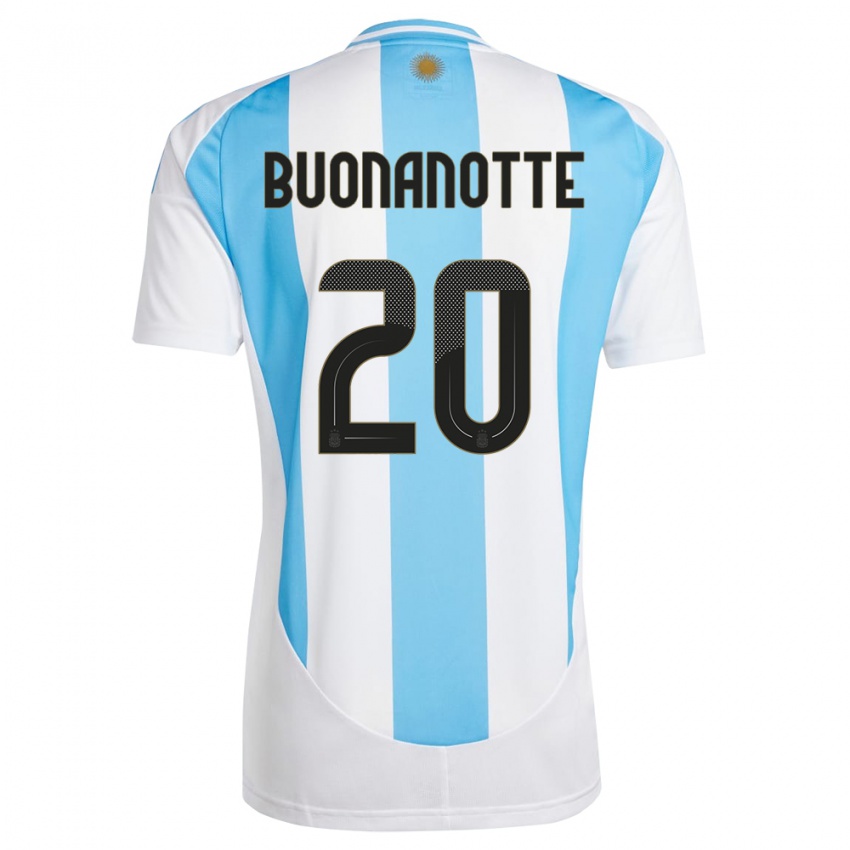 Niño Camiseta Argentina Facundo Buonanotte #20 Blanco Azul 1ª Equipación 24-26 La Camisa Chile