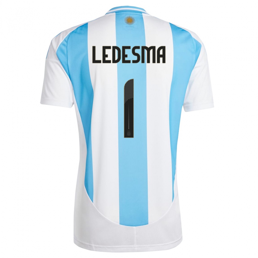 Niño Camiseta Argentina Jeremias Ledesma #1 Blanco Azul 1ª Equipación 24-26 La Camisa Chile