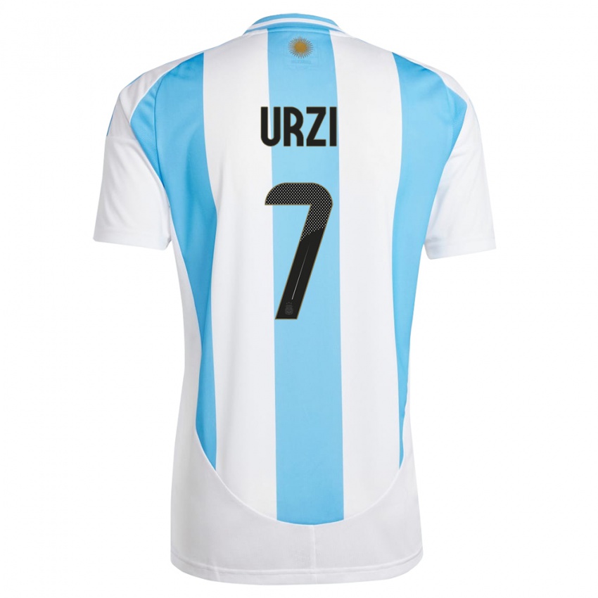 Niño Camiseta Argentina Agustin Urzi #7 Blanco Azul 1ª Equipación 24-26 La Camisa Chile