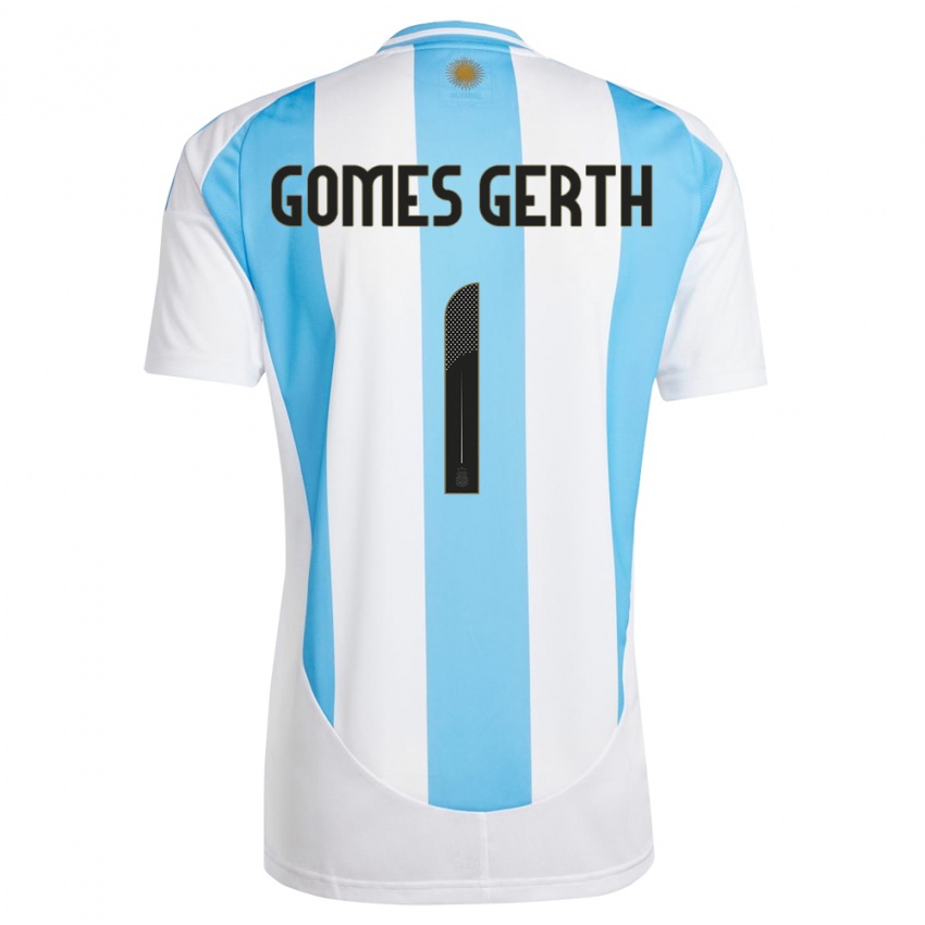 Niño Camiseta Argentina Federico Gomes Gerth #1 Blanco Azul 1ª Equipación 24-26 La Camisa Chile