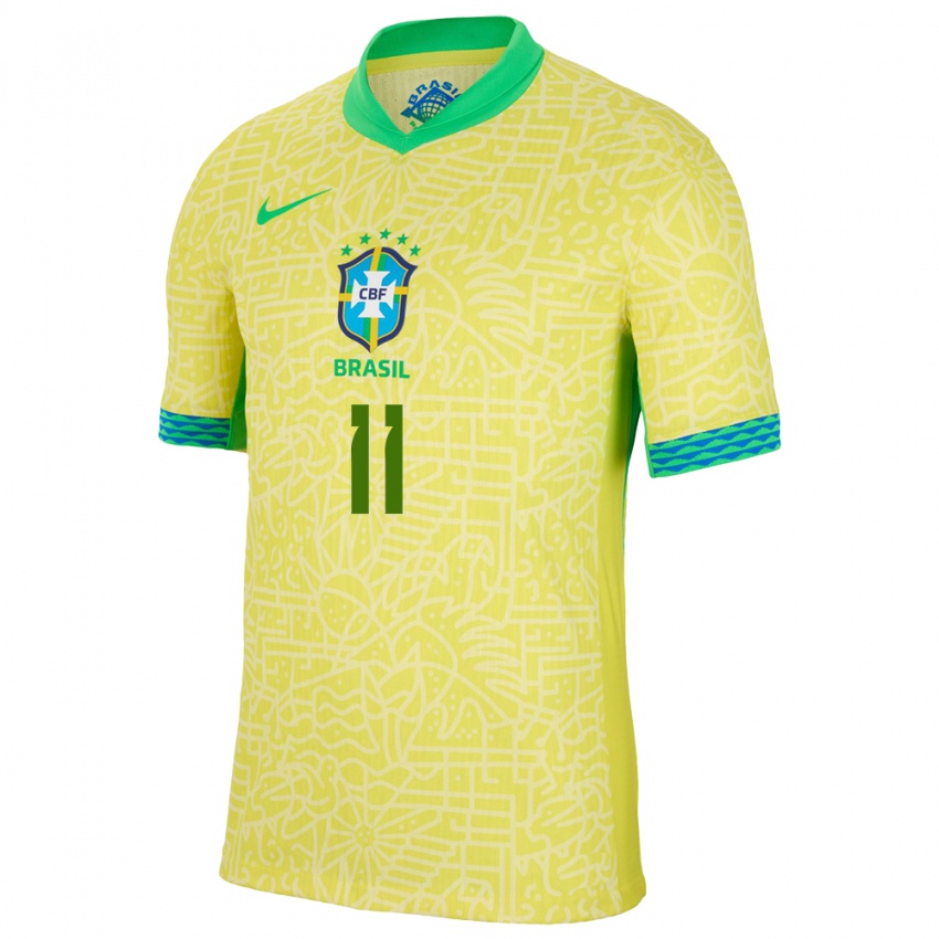 Niño Camiseta Brasil Raphinha #11 Amarillo 1ª Equipación 24-26 La Camisa Chile