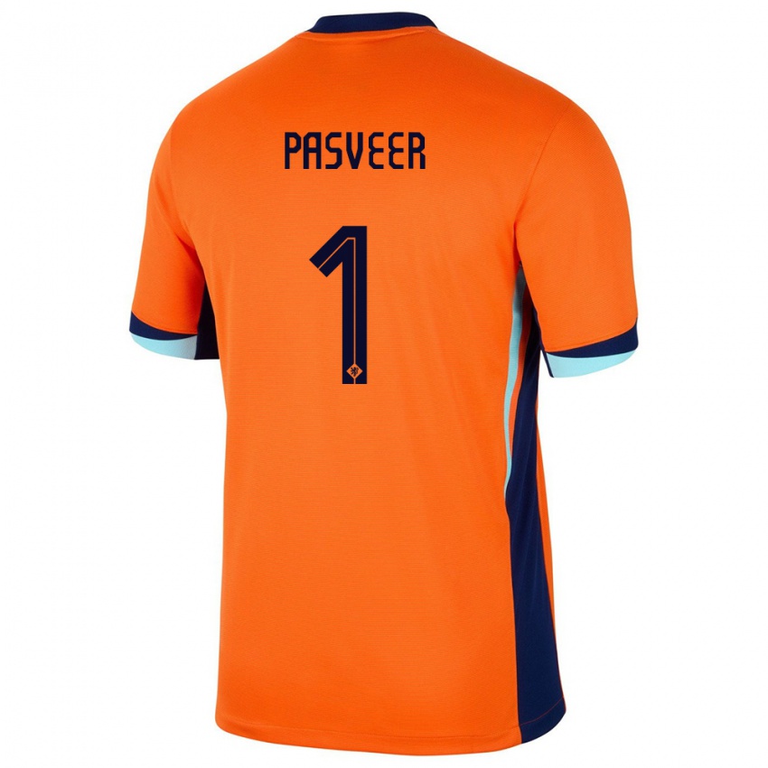 Niño Camiseta Países Bajos Remko Pasveer #1 Naranja 1ª Equipación 24-26 La Camisa Chile