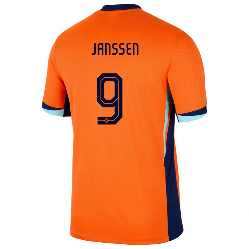 Niño Camiseta Países Bajos Vincent Janssen #9 Naranja 1ª Equipación 24-26 La Camisa Chile