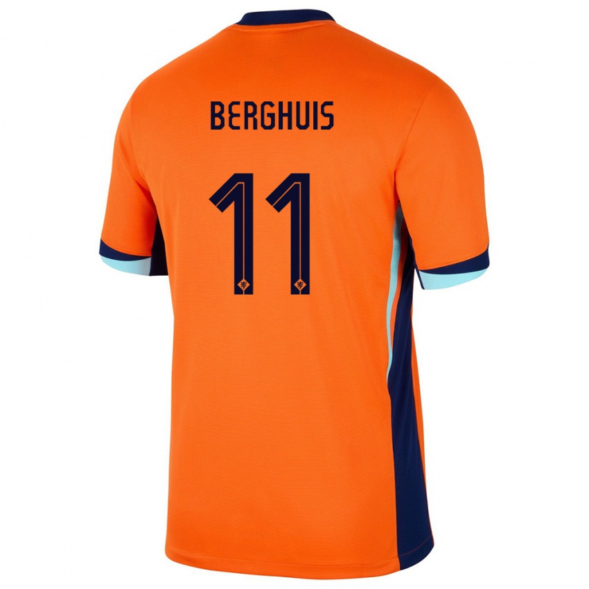 Niño Camiseta Países Bajos Steven Berghuis #11 Naranja 1ª Equipación 24-26 La Camisa Chile