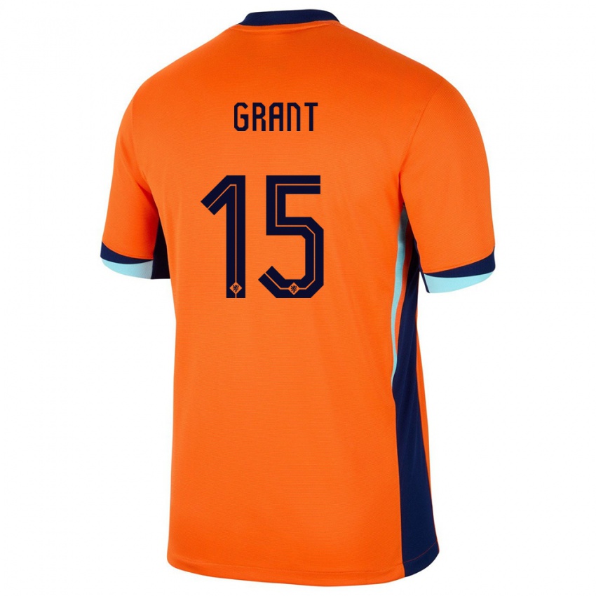 Niño Camiseta Países Bajos Chasity Grant #15 Naranja 1ª Equipación 24-26 La Camisa Chile